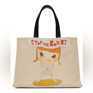 Yoshitomo Nara × Stella McCartney Stop the Bombs Canvas/Leather Tote